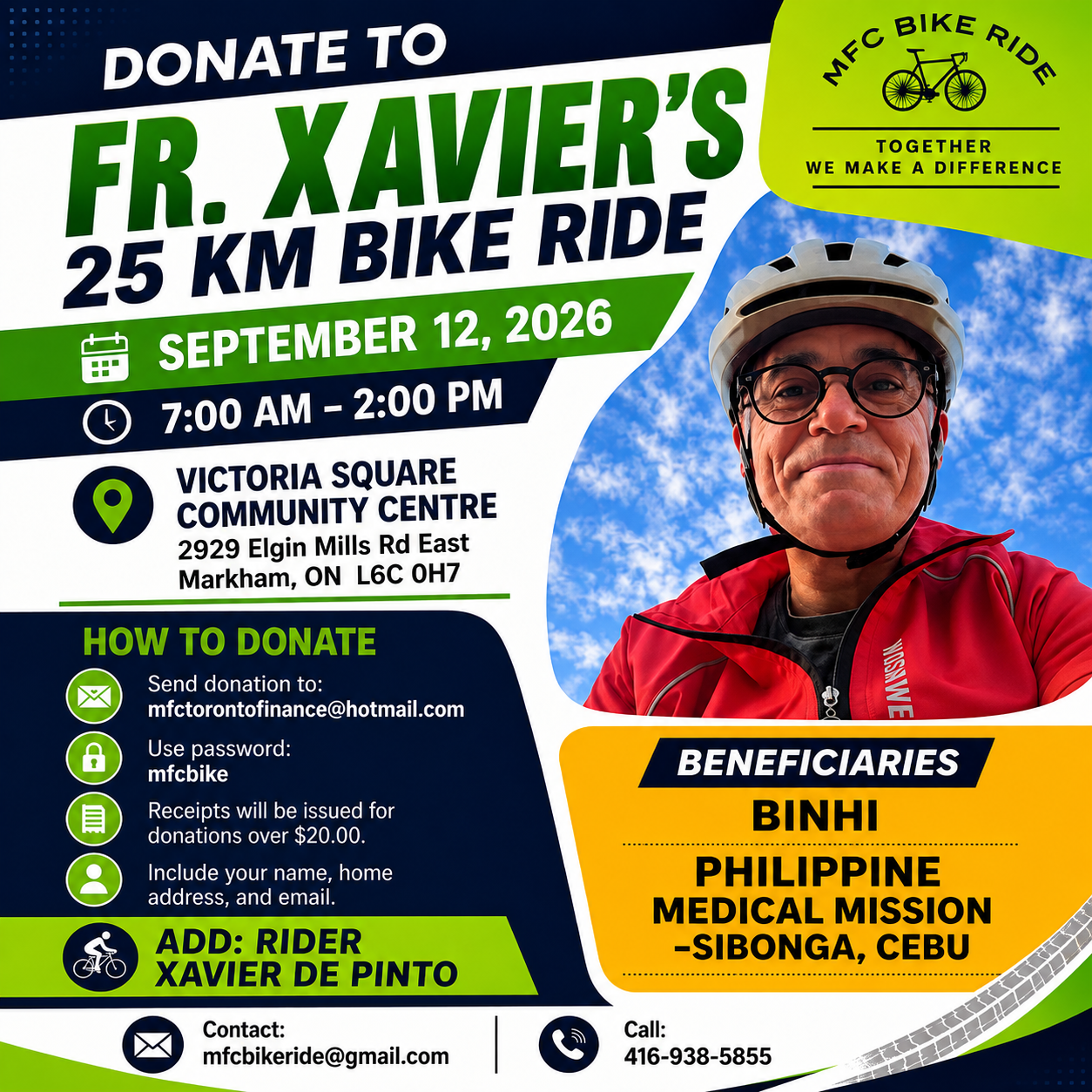 Support Fr. Xavier's 25 KM Bike Ride!