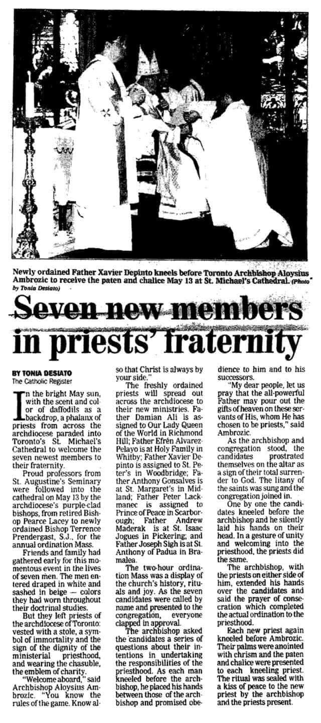 Fr. Xavier's Ordination